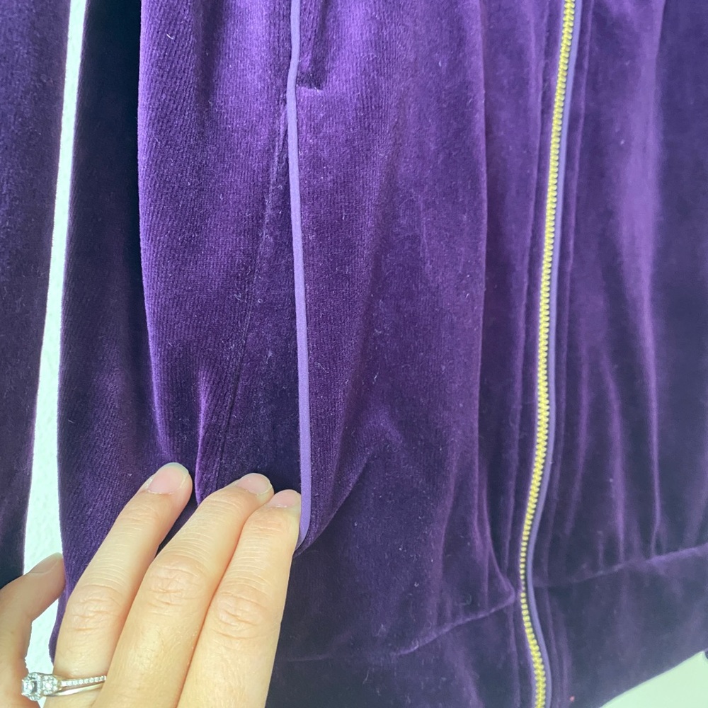 New without tag Ralph Lauren velour deep purple with gold zip up jacket - Picture 3 of 6